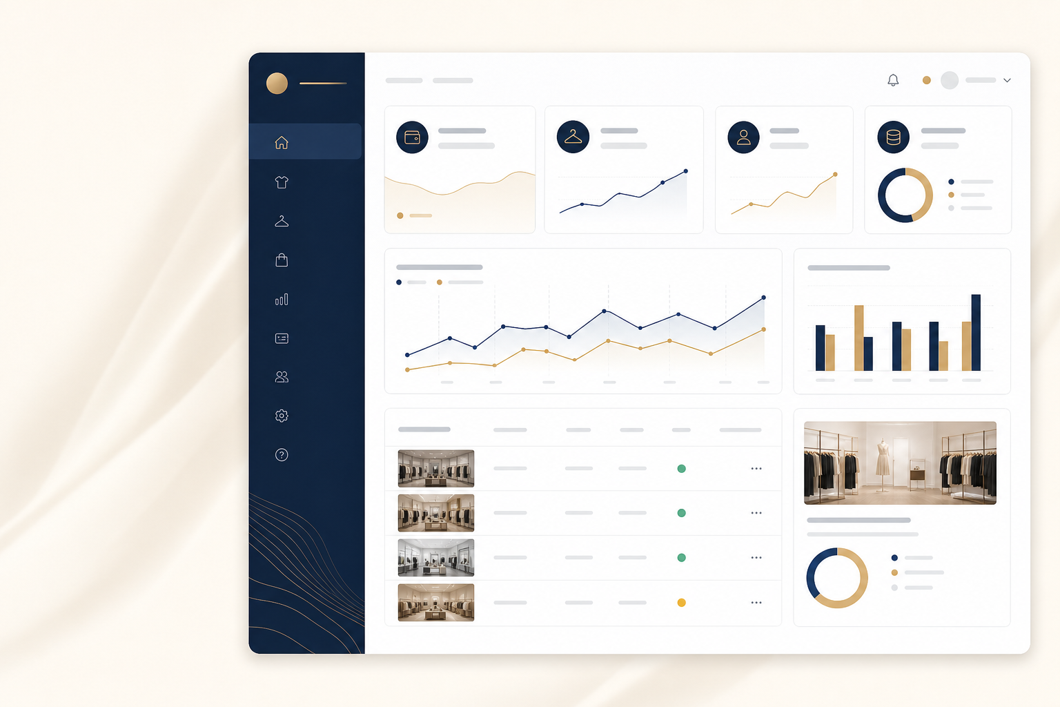 A partner workspace dashboard for a fashion storefront
