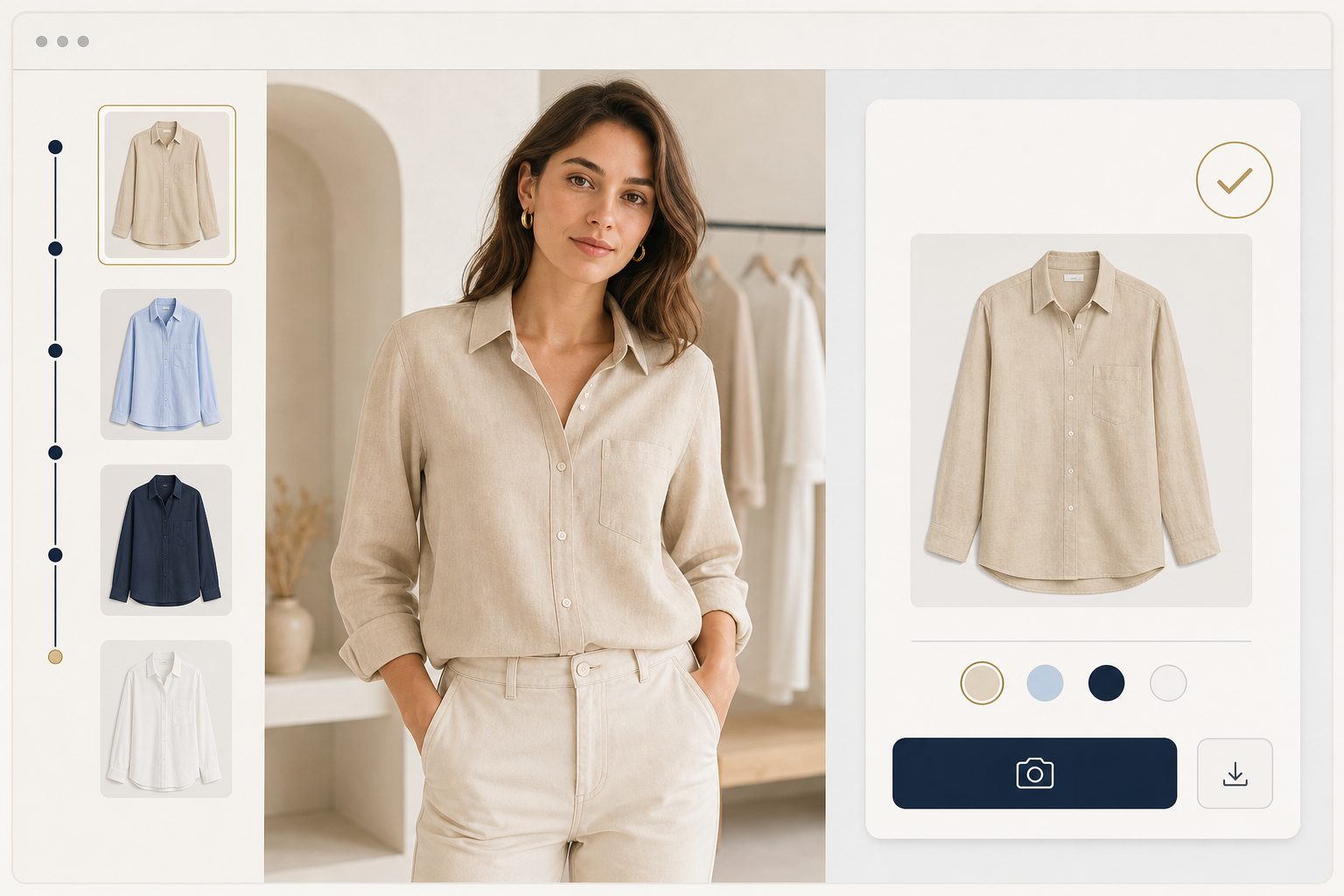 A completed virtual try-on result in the widget