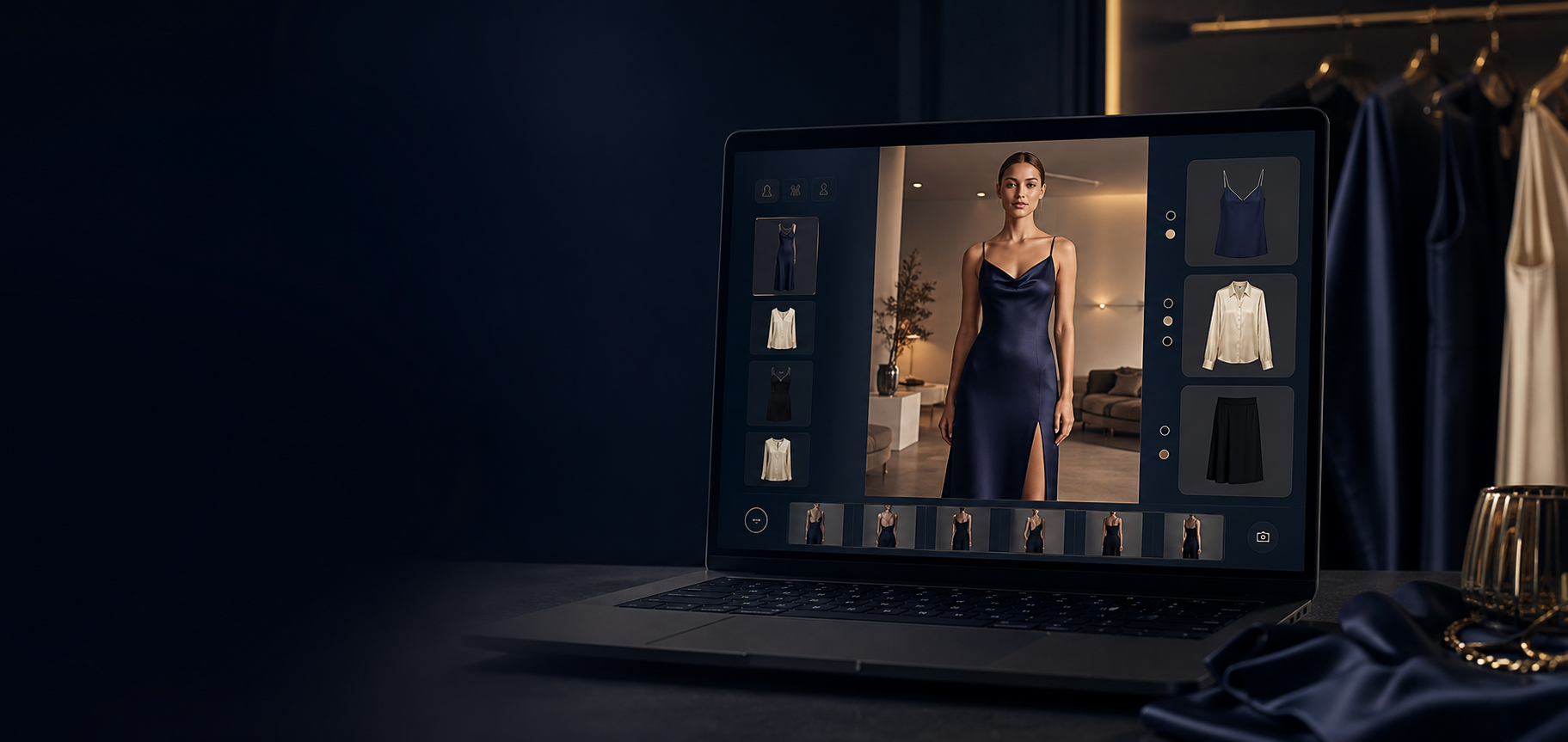 A virtual try-on widget displayed inside a storefront